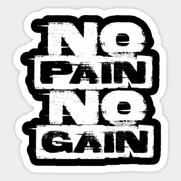 No Pain, No Gain No Pain No Gain Sticker TeePublic